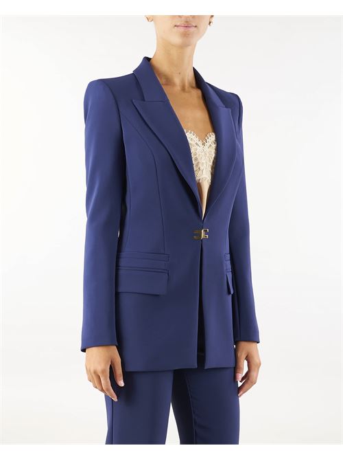 Double layer stretch crêpe suit with straight jacket and palazzo trousers Elisabetta Franchi ELISABETTA FRANCHI | Tailleur | TP00146E2B75